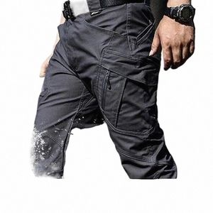 military Tactical Pants Mens Multiple Pocket Waterproof Cargo Trousers Male SWAT Combat Breathable Slim Fat Men's Work Joggers S6Q3#