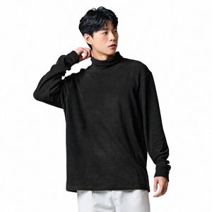 semir Lg-Sleeved T-Shirt Men 2023 Winter New Solid Color Exquisite Thermal Storage Warm Fit High-Neck Lg-Sleeved T-Shirt t6N3#