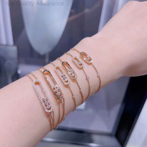 Designer Messikas Jewelry Sika Plated 18k Rose Gold Silver Geometric Diamond Set Mobile Three Diamond Personalized Trendy Bracelet for Women