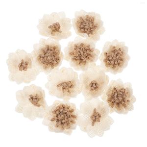 Flores decorativas 12pcs flor de serapilheira rústica para buquês de artesanato DIY decoração de festa de Natal de casamento em casa