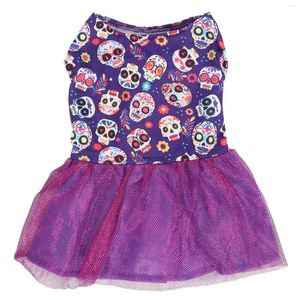 Vestuário para cães Pet Halloween Vestido Princesa Saia Malha Plissada Design Elástico Bonito Traje Macio Tecido Bonito para Passeio Diário