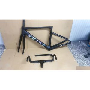 Bike Frames Ud Black T1100 Road Carbon Frame Shine Fly Cycling Frameset 42 49 52 54 56 58Cm Disc Brakes Made In China Drop Delivery Sp Dhkit