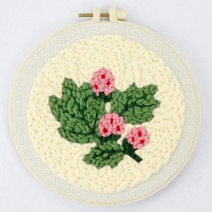 Stickning av blommor stansnålsatser för start, innehåller trådtyg, broderi -båge, garn, allt material och verktyg, nål full set