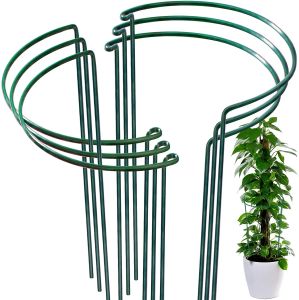 Stöder 6/10 datorer Växthållare Ring Bur Metal Garden Plant Stake Plant för Peony Tomato Vegetable Rose Flowers Vine Gardening Tools