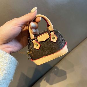 Klassisk varumärkesnyckel plånbok gitter unisex mini skal byte väska med kedje lyxdesigner män kvinnor plånböcker koppling väskor totes crossbody hänge