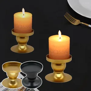 Ljusstakar hem dekoration svart guld vintage mode bröllop födelsedagsfest ljusstake hållare järn metall stativ cup