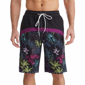 mens New Bohemian Swimming Shorts Stylish Leaves Print Trunks Quick Drying Loose Surfing Beach Swimsuit Hawaiian Casual Swimwear 90CD#