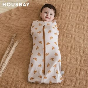 Детский спальный мешок для новорожденных, пеленальный мешок без рукавов, летний тонкий 100% хлопок, мягкая сумка для пеленания подгузников с двусторонней молнией 240311