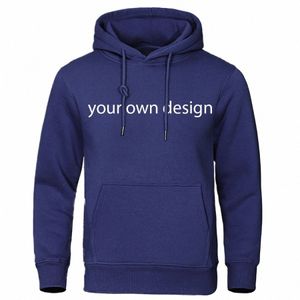 Twoja własna marka projektowa Logo/obraz Niestandardowe mężczyzn DIY HOP HOP Casual Fi Hooded Male Streetwear A3ra#