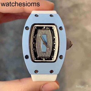 Richamill Szwajcarski ZF Watch Leisurerms07-01automatyczny zegarek mechaniczny Business Blue Ceramic Tape Womens