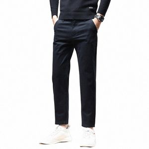 mens Pants Cott Casual Stretch male trousers man lg Straight High Quality 4 colors Plus size pant suit 42 44 46 CY9114 p1BQ#