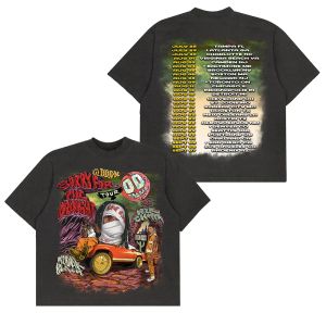Rapper Lil Durk Ledsen för TROCHT TOUR T-shirts Läkade nästan album överdimensionerad t-shirt harajuku toppar hiphop tee shirt homme