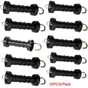 Gates 10PCS Insulated Fence Plastic Gate Handle for Farm Amimal Livestock Heavy Duty Electric Fence Gate Handle with Spring and hook