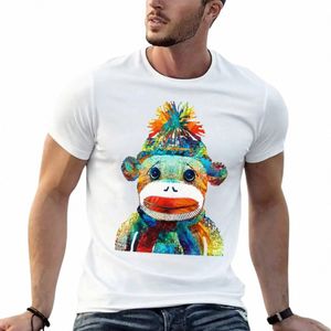 meia Mkey Art - Seu novo melhor amigo - Por Shar Cummings Camiseta nova editi blacks camisas de suor vintage, homens 49H1 #