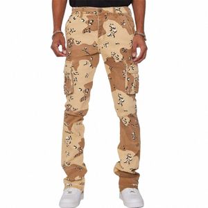 2023 Camo Cargo Hosen Große Größe 3XL Gerade Hosen Camoue Print Große Taschen Streetwear Beliebte Böden B7xG #