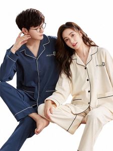 couple Pajamas Set Couple Matching Clothing Home Warm Sleepwear Winter Men Pijama Woman Knit Two Piece Christmas Family Satin 60iQ#