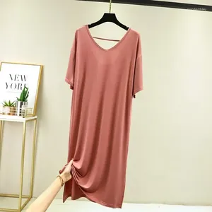 Women's Sleepwear Sexy Spring Nightshirt Summer Nightgowns Modal Halter Back Dress Loose Cross Female Women Slim Nightdress Cotton