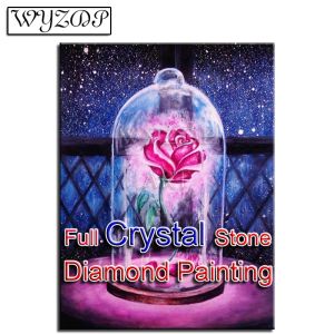 Ścieg Full Square 100% Crystal Diamond Painting Rose Mosaic Haft Diamond Art Flower Cross Stitch Dift Zestaw Podarunkowy