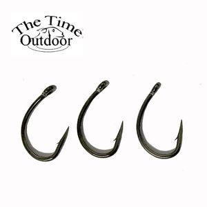 100pcs High Carbon Steel Carp Fishing Hook Strong Fishhooks With Eyelet Tackle 240313
