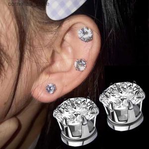 Ear Cuff Ear Cuff 1 pair of white magnetic earrings magnetic ear clip mens earrings crystal stone ear clip unperforated jewelry gift Y240326