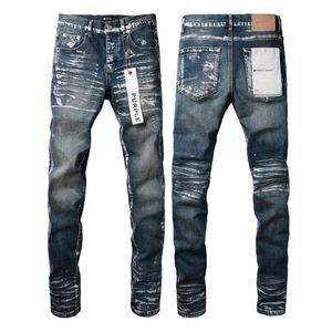 Purple Brand jeans with light dark blue and silver paint distressed 9040