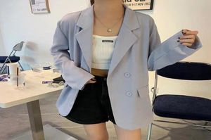 Women039S garnitury 2022 Casual Blazer Coat Kurtka Women Autumn Allmatch Long Sleeve Solidny kolor femme garnitur veste streetwear Cloth4269252