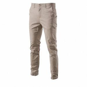 Aiopeson Casual Cott Men byxor Solid Color Slim Fit Men's Pants New Spring Autumn High Quality Classic Busin Pants Men E7QL#