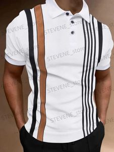 Men's T-Shirts 2023 New Fashion Brand Polo Shirt Mens Summer Lapel Collar Slim Fit Striped Zipper Breathable Polos Casual Men Clothing T240325