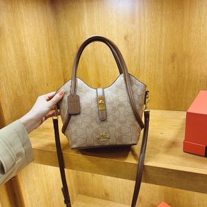 Mağaza Tasarımcı Torbaları Toptan High End Butik Kova Çantası Kadınlar için 2024 Yeni Basılı Çantalar Günlük ve Çok Yönlü Tek Omuz Crossbody