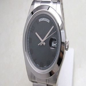 Мужская модная дата функция черного циферблата автоматические стальные наручные часы R412449