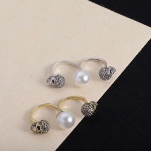 Maijia Skeleton Water Diamond Pearl قابلة للتعديل مفتوحة مصنوعة من المواد النحاسية مع حلقة الإحساس المتقدم