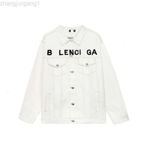 Desginer Balanciaganess Hoodie Baleciaga High Version Paris b Classic Basic Style Chest Letter Embroidered Mens and Womens Denim Jacket