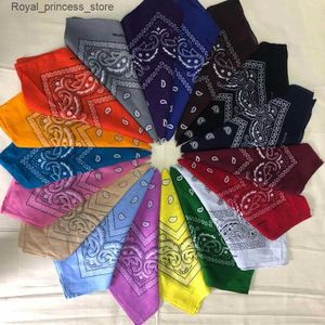 Eşarplar Saf Pamuklu Hip-Hop Bandanas Unisex Head Bandı Eşarp Bilek Bant Vintage Cep Havlu Magic Head Square Şal q240326