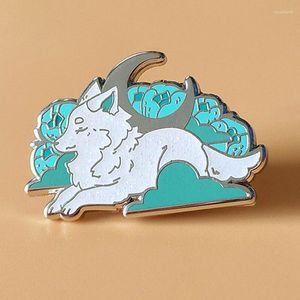 Brooches Wolfsbane Wolves Moon Wolf Glitter Enamel Brooch Pin Lapel Hard Metal Pins Badges Exquisite Jewelry Accessories Gifts