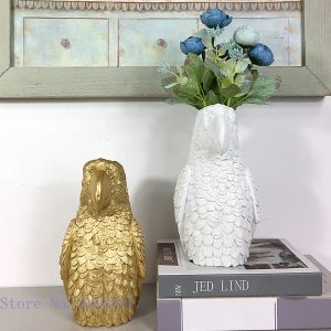 Filmes vaso de resina simulação papagaio pássaro animal arranjo flor resina artesanato ornamentos vaso flores decoração para casa vasos vasos