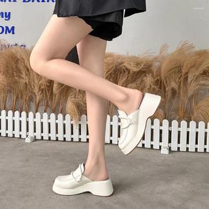Женские тапочки-мюли 2024, женская обувь на высоком каблуке с круглым носком