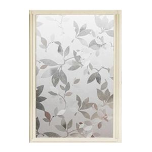 Films Customized Length Transparent Leaves Static Cling Removable Window Film, Stained Glass Sticker, Decorative, 2990cm