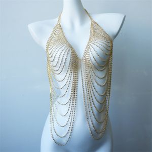 Scene Wear Dance Accessories Sparkly Rhinestone Sex Sexig Party Dress Body Chain Accessory Woman