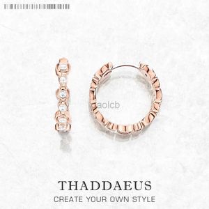 Hoop Huggie Rose Gold Crioulo Brincos de Borda Redonda com Estilo Europeu Glam Trendy Requintado Jóias Presente Feminino 925 Prata Esterlina 24326