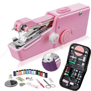 Maskiner Portable Mini Hand Sewing Machine Electric Stitch Hushållen Sladdlösa handarbete Set för snabba reparationer DIY -kläder Stitchin