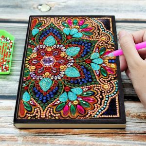 Stitch 100Pages/50 Sheets A5 Special Shaped Pattern Diamond Painting Notebook DIY Cover Diary Book Office Note Kids Students Craft Gift