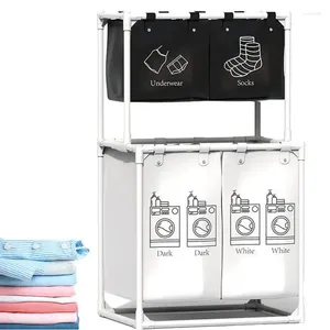 Sacos de lavanderia Classificador Cesta Pano Organizando Compartimento Organização suja e saco alto de armazenamento para