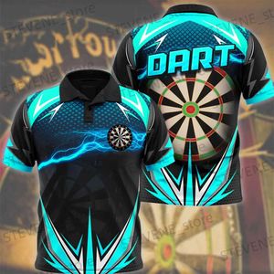 Herr t-shirts polo t-shirt för män modetryck 3d dart skivspelare ts hip hop hajuku strtwear överdimensionerade lapel short slve blus t240325