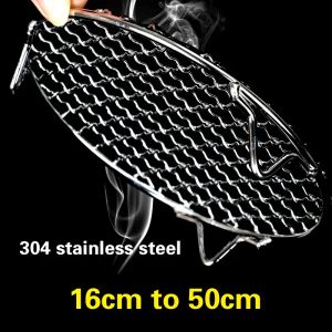 Meshes 304 stainless steel round barbecue BBQ grill net meshes racks grid round grate Steam net Camping Hiking Outdoor Mesh Wire Net