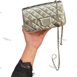 24ss novas mulheres CF saco de luxo designer saco clássico aba crossbody sacos moda diamante padrão de pele de carneiro couro bolsa de ombro único pequena bola de prata bolsa