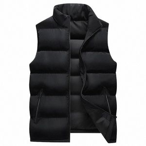 men's Sweatwear Autum Warm Coats for Men Thickened Stand Collar Down Vest Oversized Winter Puffer Vest Sleevel Zipper Coat m32D#
