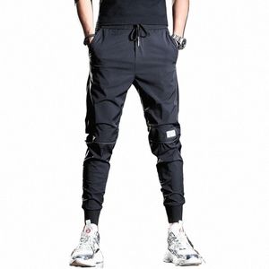 summer Thin Luxury Golf Jogger Training Gym Fitn Training and Exercise Drawstring Male Stylish Black Elastic Waist Leg Pants 93Bd#