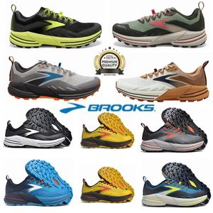 Brooks Brook Tasarımcı Cascadia 16 Erkek Koşu Ayakkabı Hyperion Tempo Üçlü Siyah Beyaz Gri Sarı Turuncu Mesh Moda Eğitimleri Açık Mekan Erkekler Günlük Spor Spor ayakkabısı