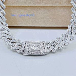 Benutzerdefinierte 14mm Moissanit Diamant kubanische Kette Hip Hop Männer Schmuck Iced Out kubanische Link Halskette