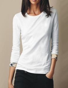 2021 Brandneue Frauen039s Shirts Slim Cotton 100 Women T -Shirt LongSleeved for Female Thin White Pure Tops Frau T Shirt62227748297622